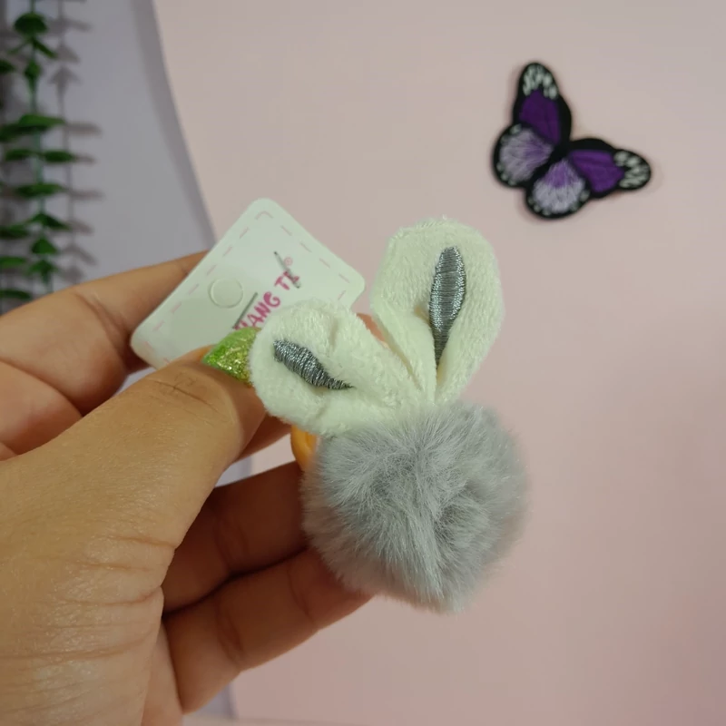 کش مو پوم دار خرگوشی وارداتی (کش حوله ای)